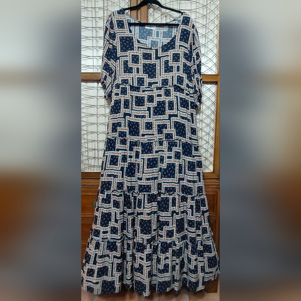 NATURAL LIFE Navy Patchwork Floral Dress